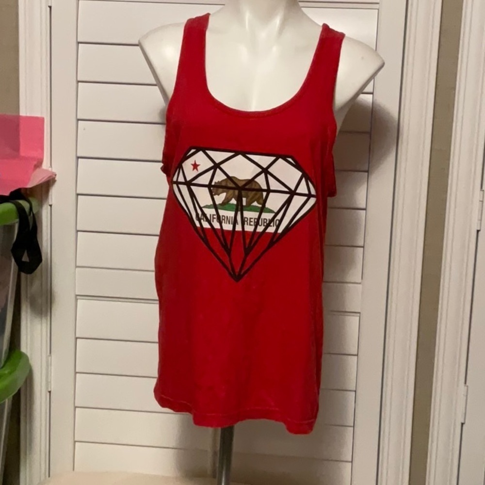 Red Graphic Muscle Tee